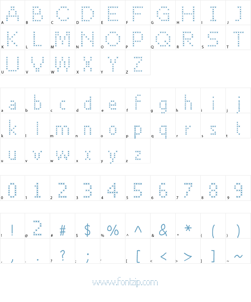 CROSS STITCH Font Character